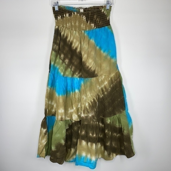 Debbie Kate South Beach Boston Proper Tie Dye Strapless Dress Size Medium - Picture 1 of 8